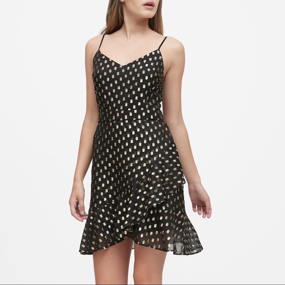NEW Banana Republic Black and Gold Cocktail Dress